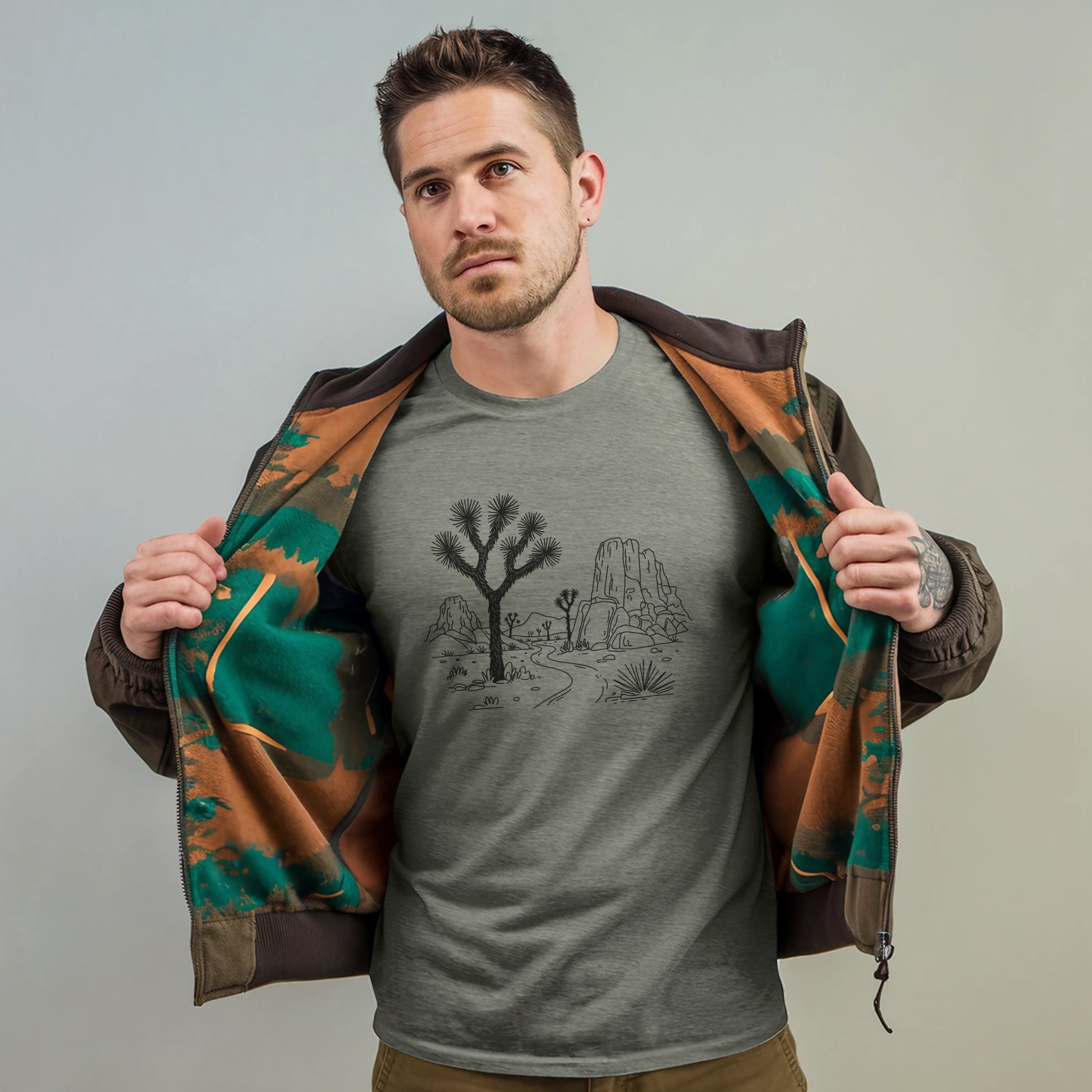 Joshua Tree Doodle T-Shirt Adventure and Outdoors Themed T-Shirt