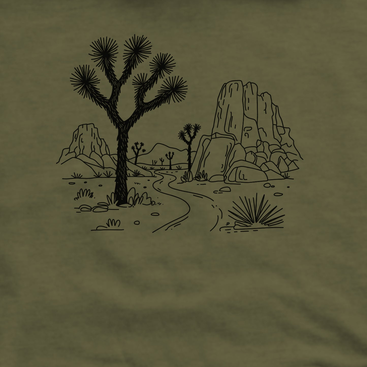 Joshua Tree Doodle Crewneck Sweatshirt Adventure and Outdoors Themed Sweatshirt