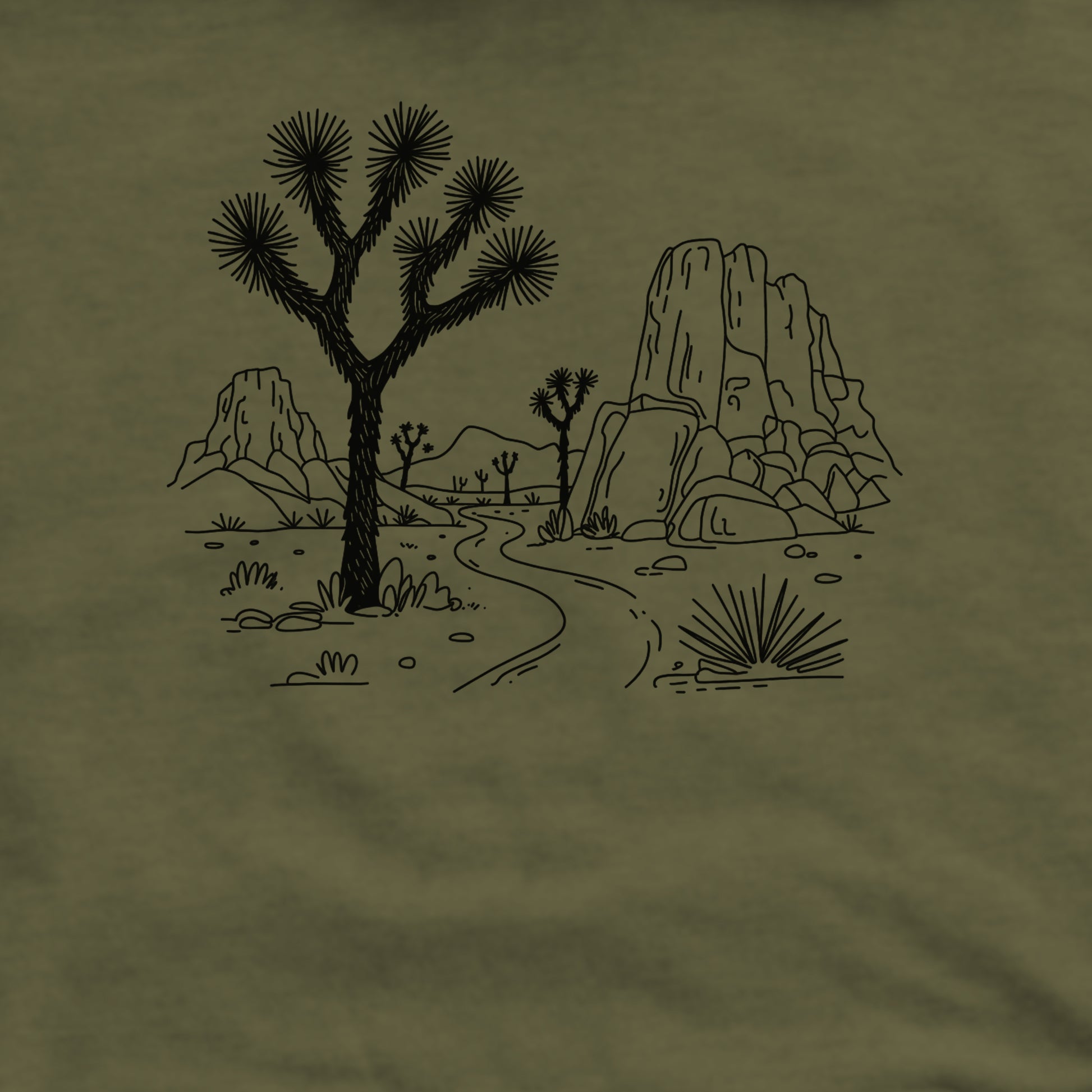 Joshua Tree Doodle Crewneck Sweatshirt Adventure and Outdoors Themed Sweatshirt