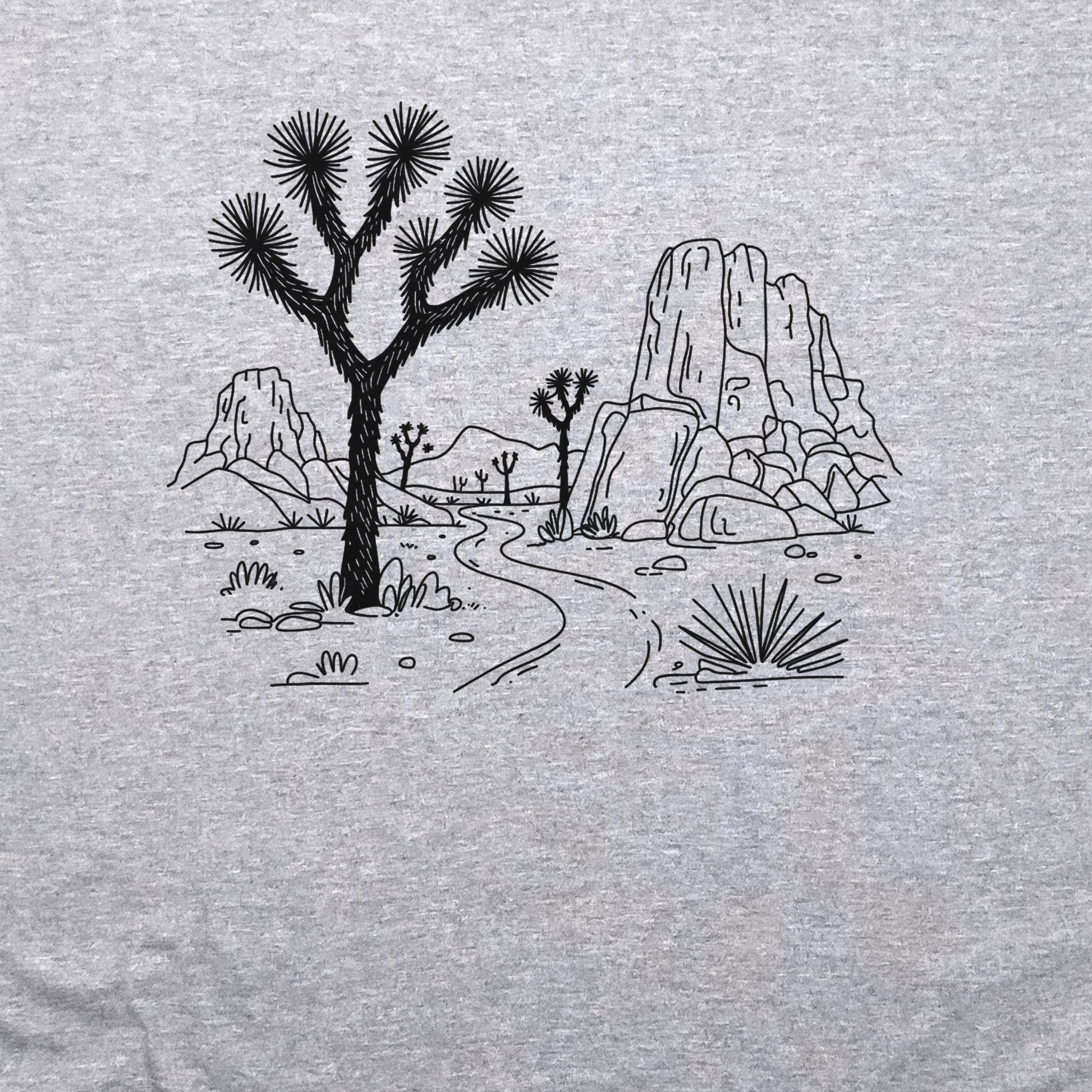 Joshua Tree Doodle Crewneck Sweatshirt Adventure and Outdoors Themed Sweatshirt