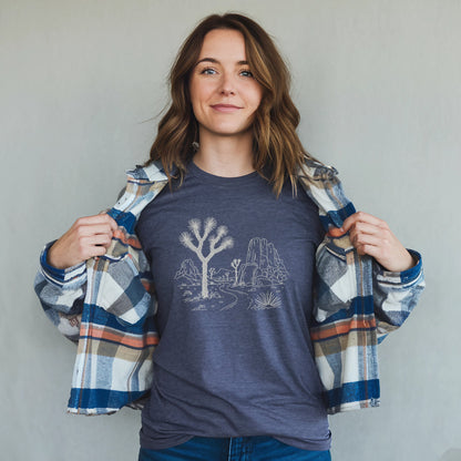 Joshua Tree Doodle T-Shirt Adventure and Outdoors Themed T-Shirt