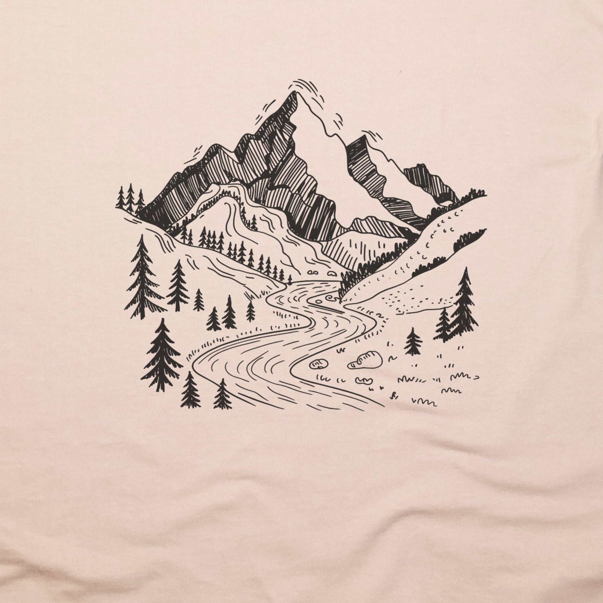 North Cascades Doodle T-Shirt Adventure and Outdoors Themed T-Shirt