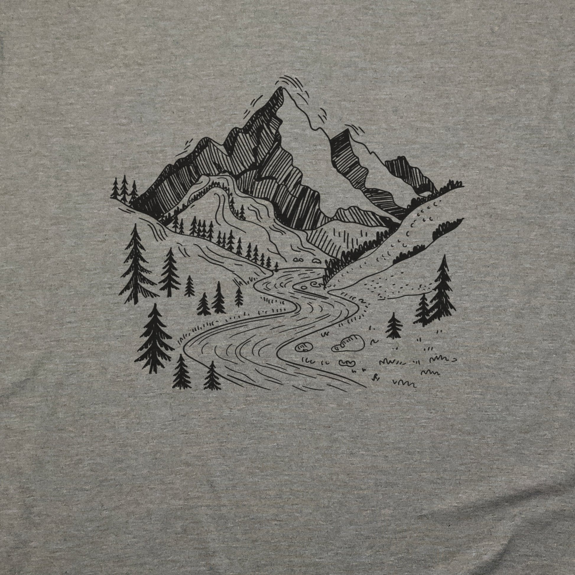 North Cascades Doodle T-Shirt Adventure and Outdoors Themed T-Shirt