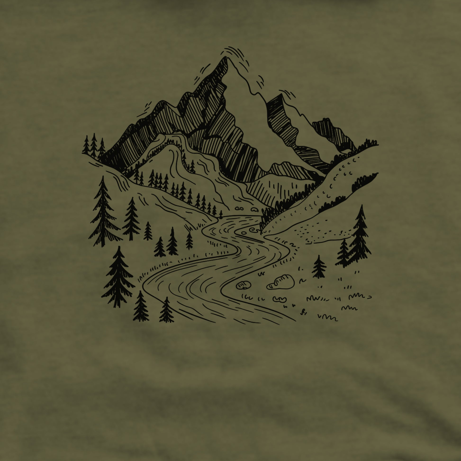 North Cascades Doodle Crewneck Sweatshirt Adventure and Outdoors Themed Sweatshirt