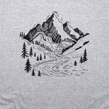 North Cascades Doodle Crewneck Sweatshirt Adventure and Outdoors Themed Sweatshirt