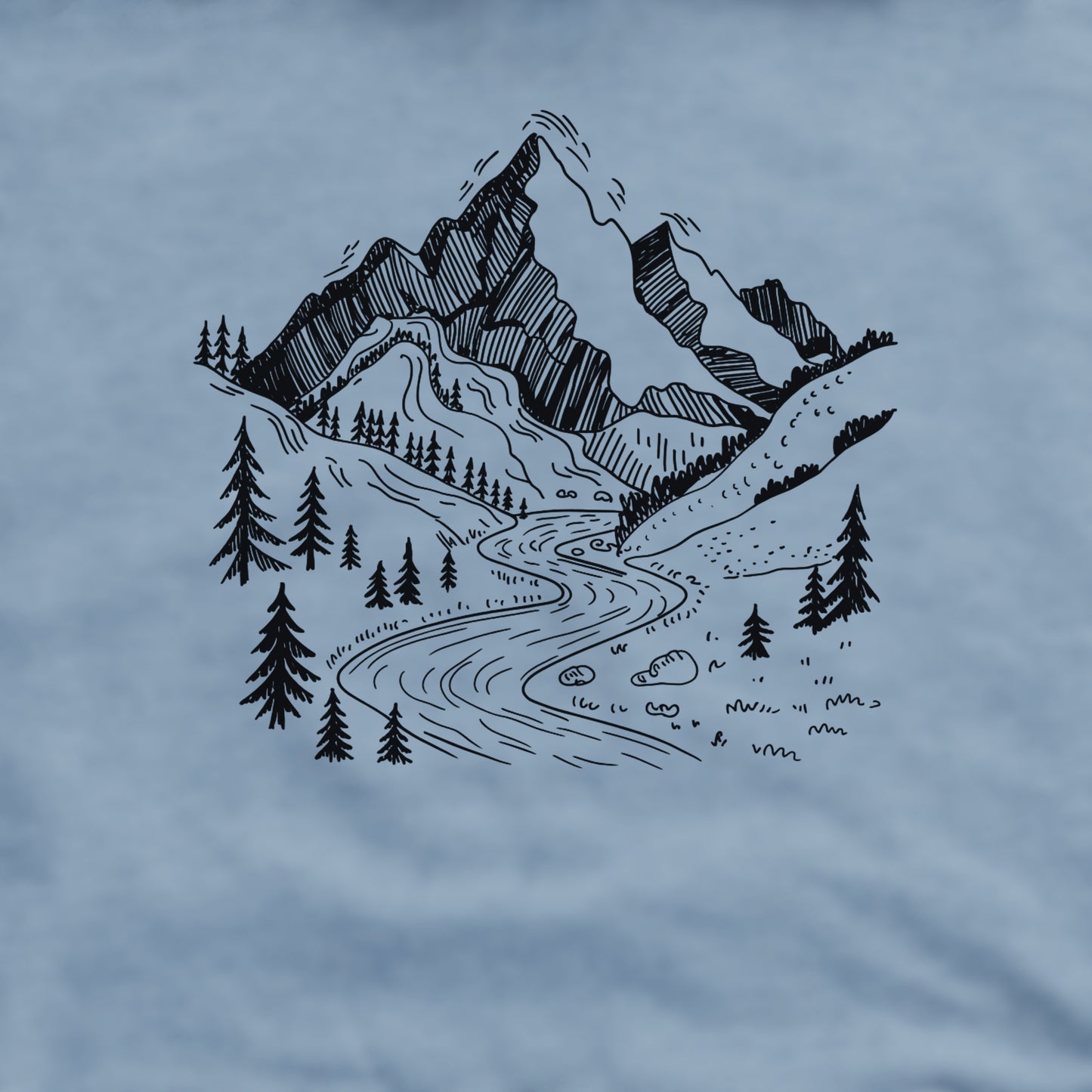 North Cascades Doodle Crewneck Sweatshirt Adventure and Outdoors Themed Sweatshirt