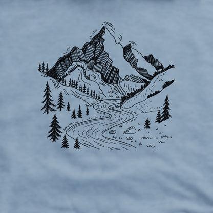 North Cascades Doodle Crewneck Sweatshirt Adventure and Outdoors Themed Sweatshirt