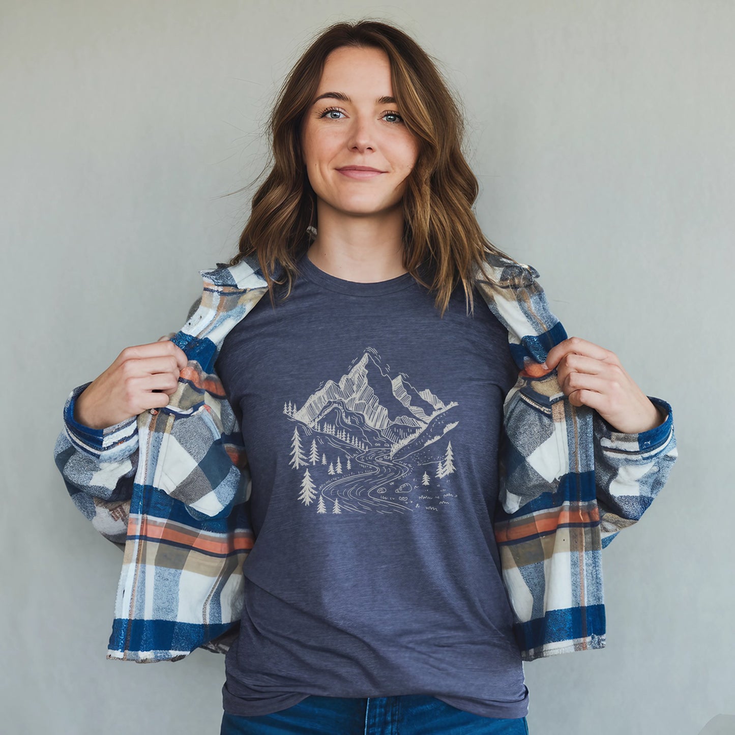 North Cascades Doodle T-Shirt Adventure and Outdoors Themed T-Shirt