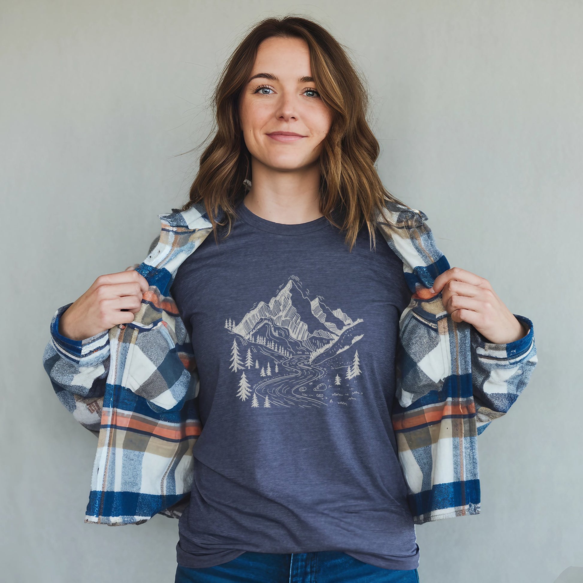 North Cascades Doodle T-Shirt Adventure and Outdoors Themed T-Shirt