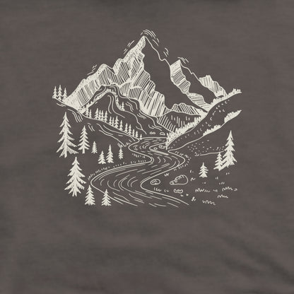 North Cascades Doodle Crewneck Sweatshirt Adventure and Outdoors Themed Sweatshirt