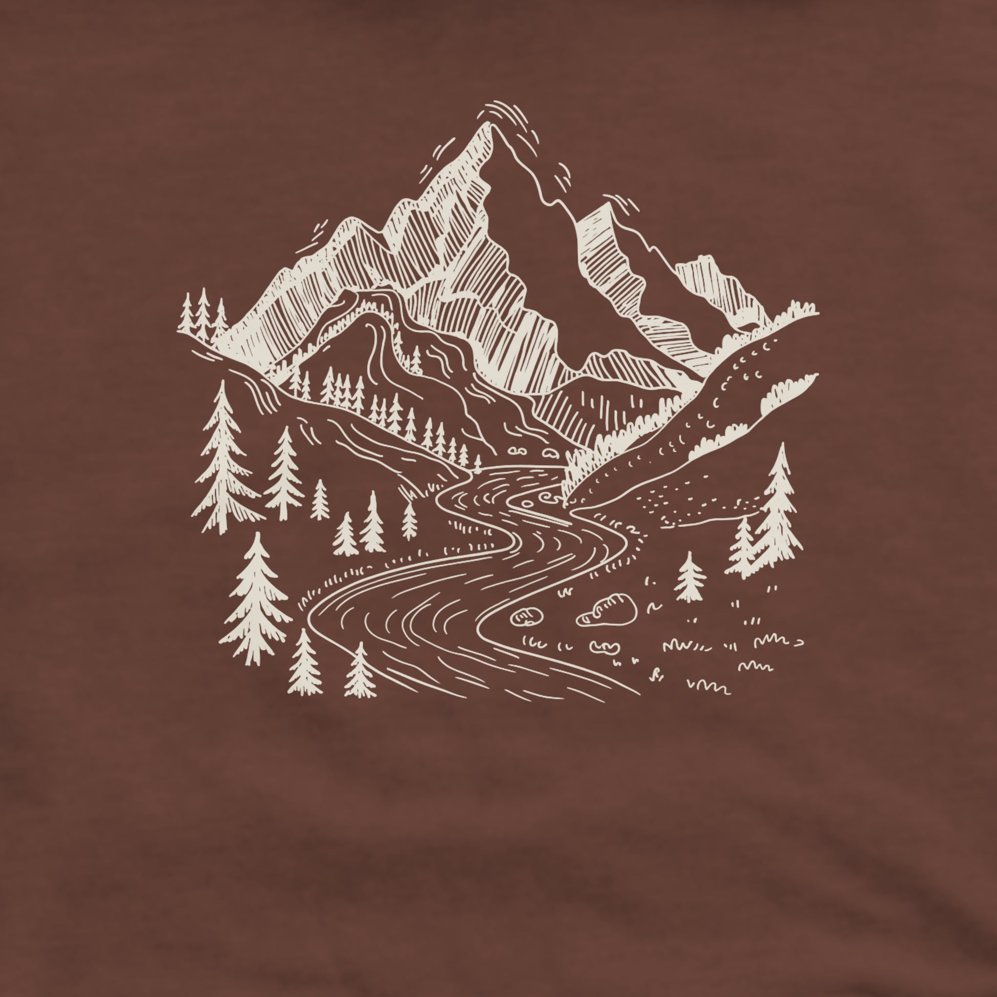 North Cascades Doodle Crewneck Sweatshirt Adventure and Outdoors Themed Sweatshirt