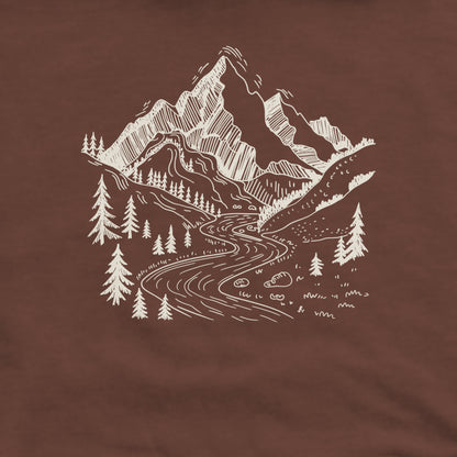 North Cascades Doodle Crewneck Sweatshirt Adventure and Outdoors Themed Sweatshirt