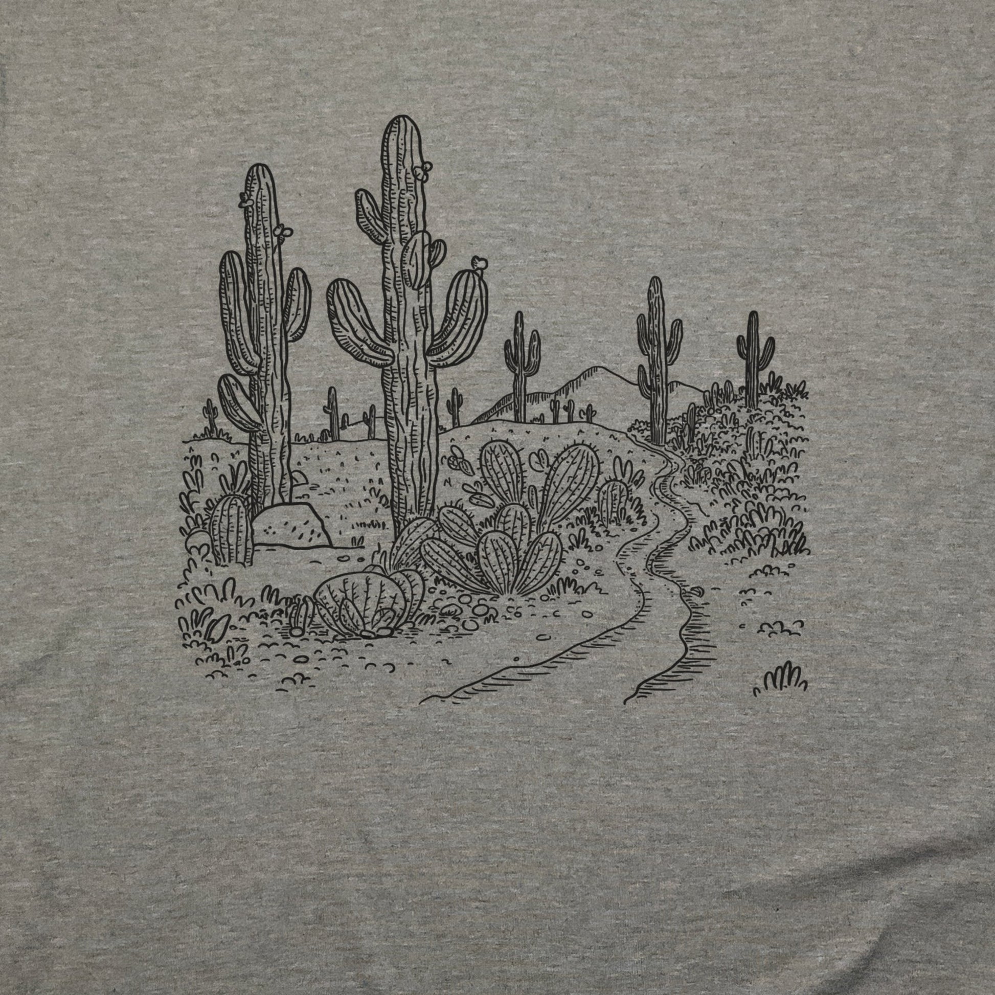 Saguaro Doodle T-Shirt Adventure and Outdoors Themed T-Shirt