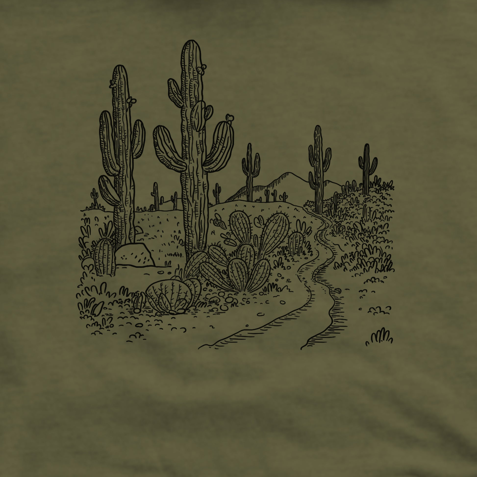 Saguaro Doodle Crewneck Sweatshirt Adventure and Outdoors Themed Sweatshirt