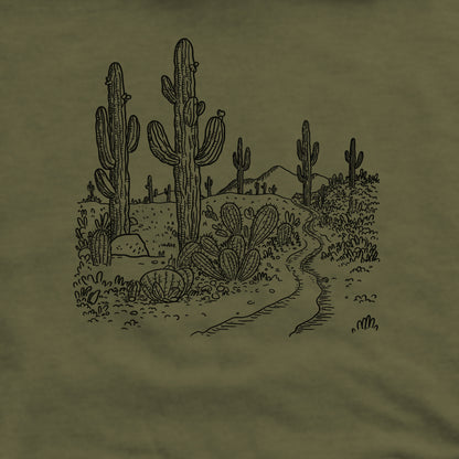 Saguaro Doodle Crewneck Sweatshirt Adventure and Outdoors Themed Sweatshirt