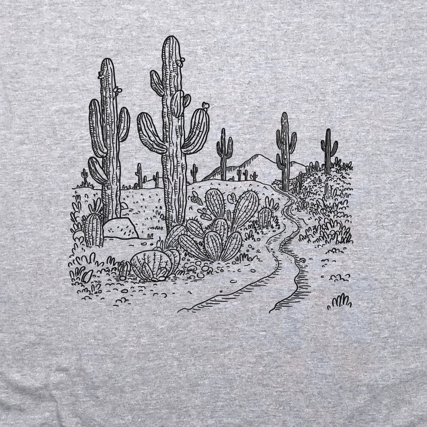 Saguaro Doodle Crewneck Sweatshirt Adventure and Outdoors Themed Sweatshirt