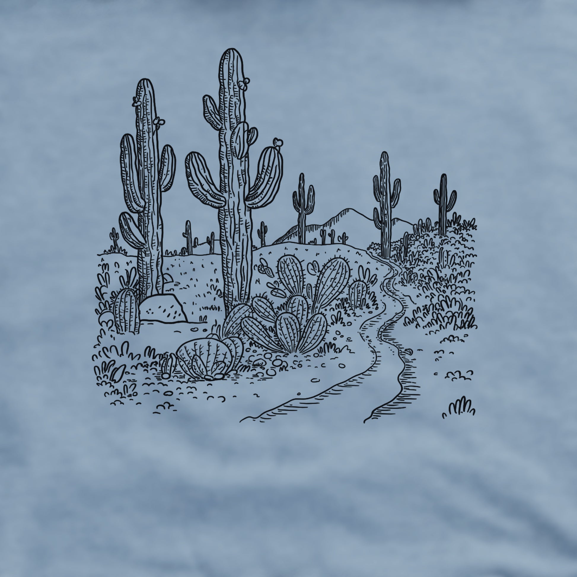 Saguaro Doodle Crewneck Sweatshirt Adventure and Outdoors Themed Sweatshirt