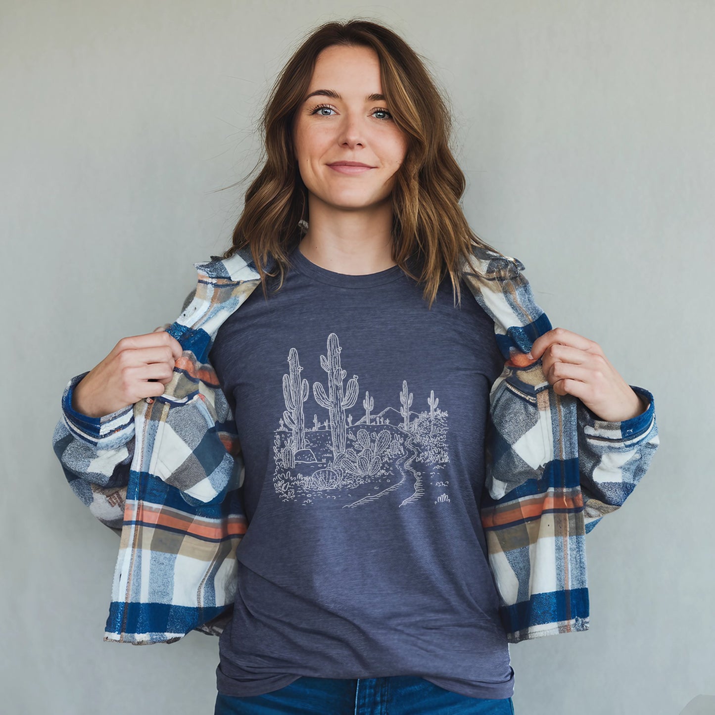 Saguaro Doodle T-Shirt Adventure and Outdoors Themed T-Shirt