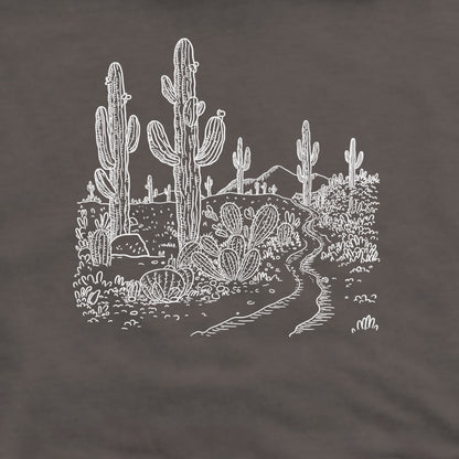 Saguaro Doodle Crewneck Sweatshirt Adventure and Outdoors Themed Sweatshirt