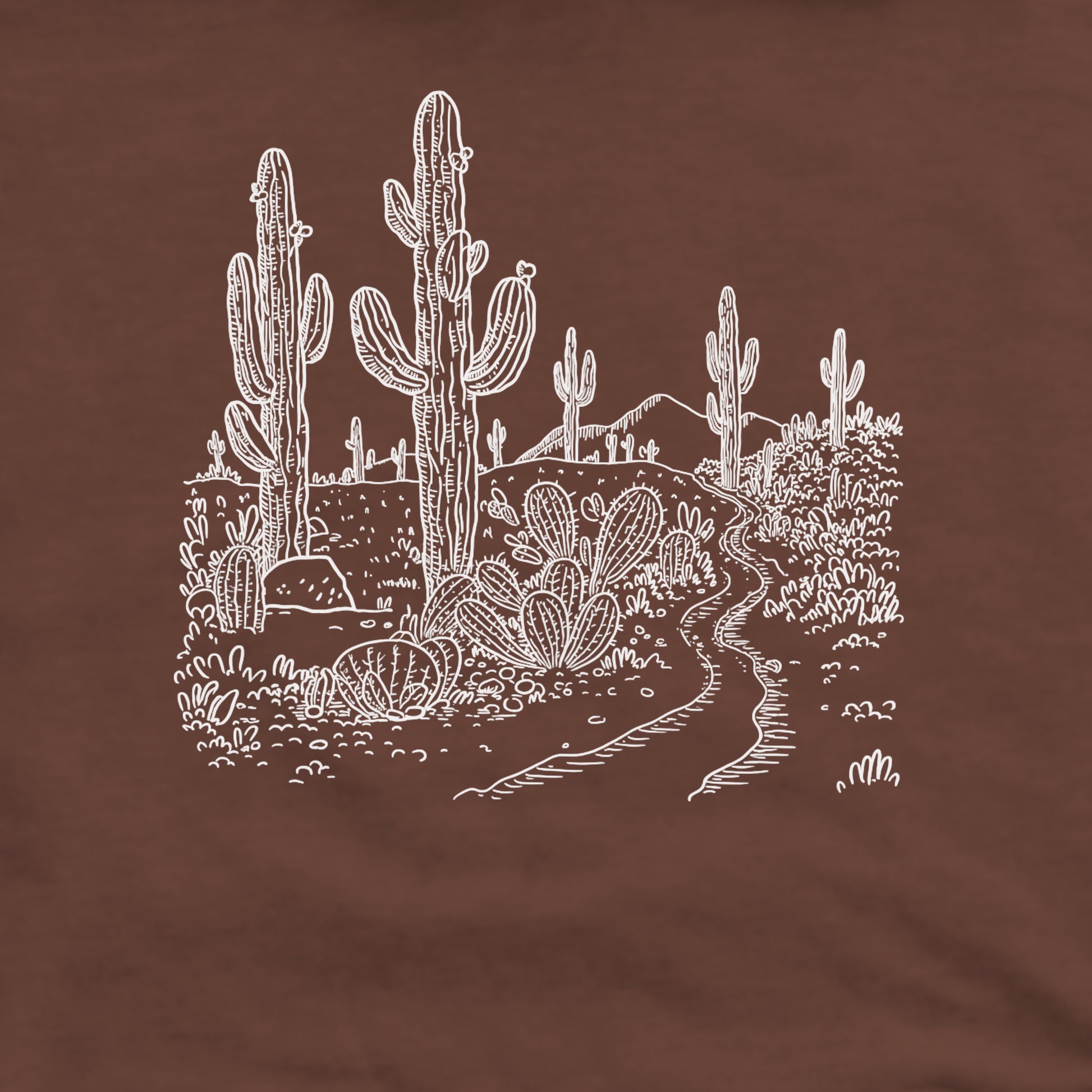 Saguaro Doodle Crewneck Sweatshirt Adventure and Outdoors Themed Sweatshirt
