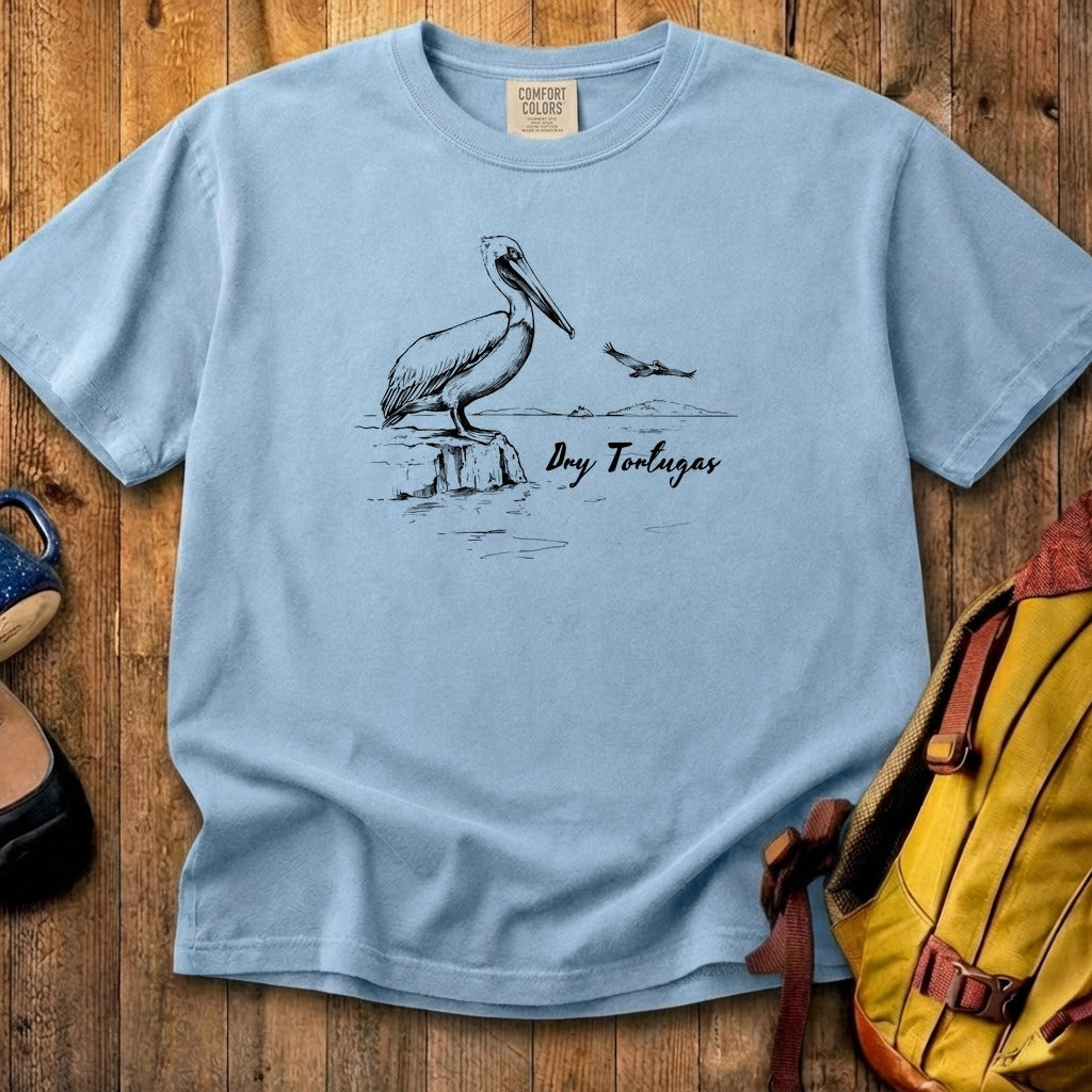Dry Tortugas Line Drawing Cotton T-Shirt