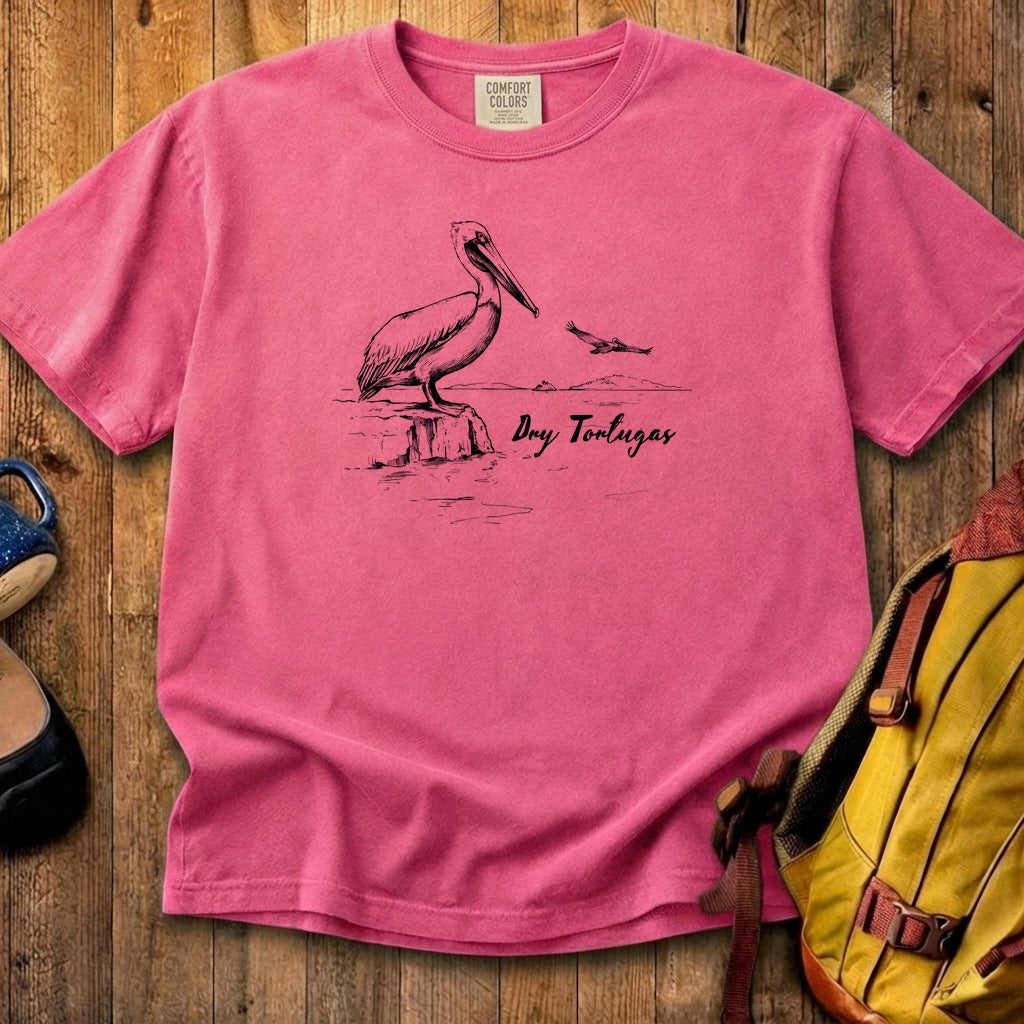 Dry Tortugas Line Drawing Cotton T-Shirt