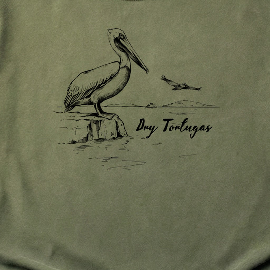 Dry Tortugas Line Drawing Cotton T-Shirt