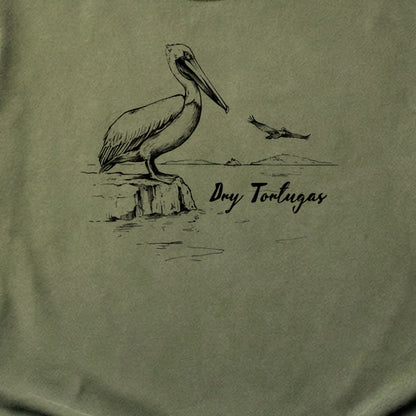 Dry Tortugas Line Drawing Cotton T-Shirt