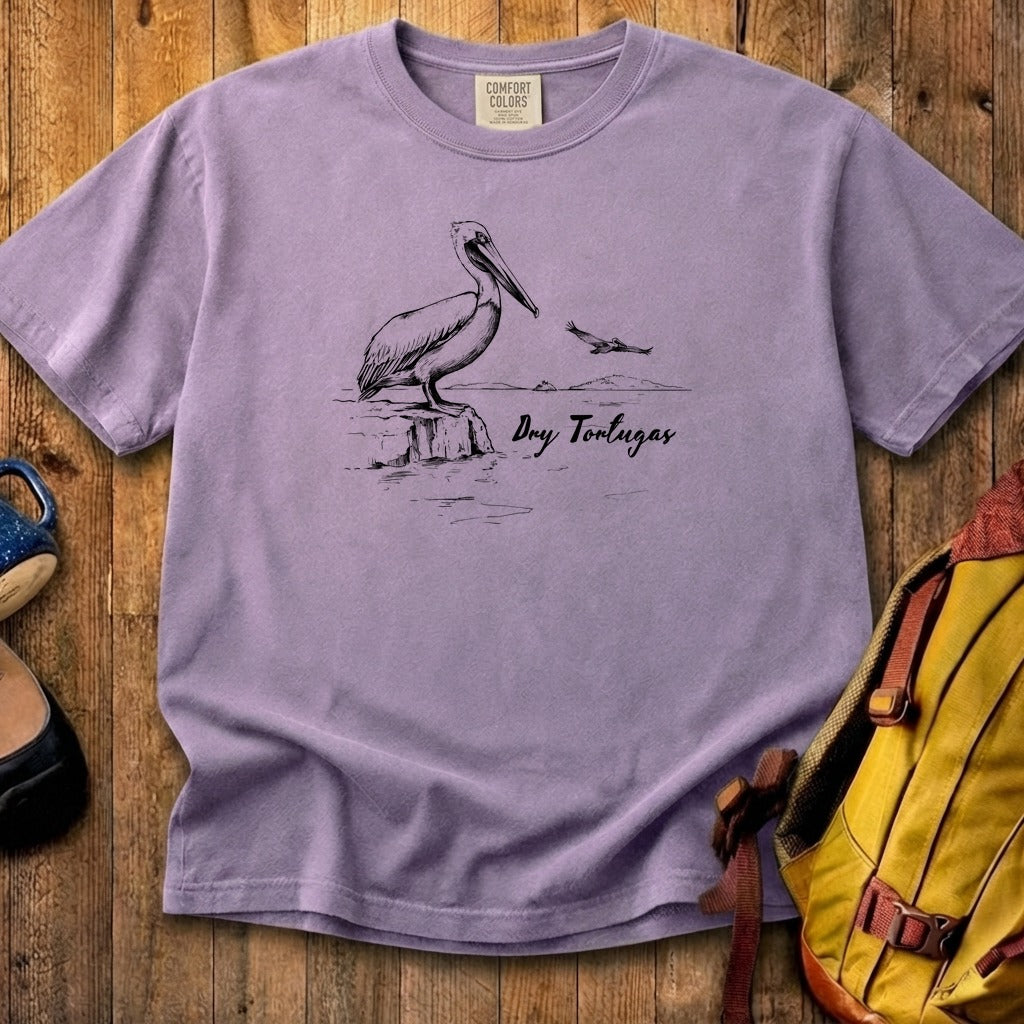 Dry Tortugas Line Drawing Cotton T-Shirt