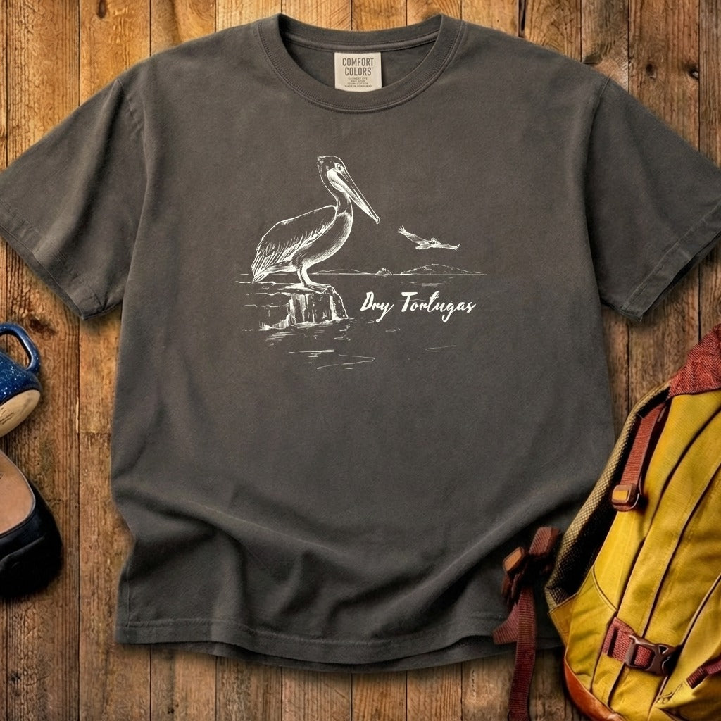 Dry Tortugas Line Drawing Cotton T-Shirt
