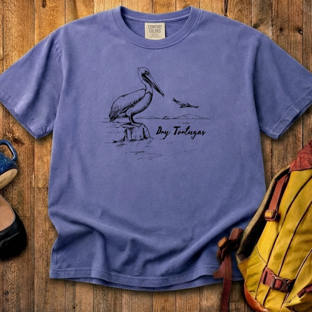 Dry Tortugas Line Drawing Cotton T-Shirt