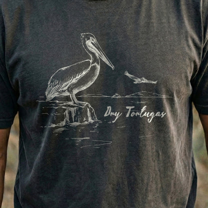 Dry Tortugas Line Drawing Cotton T-Shirt