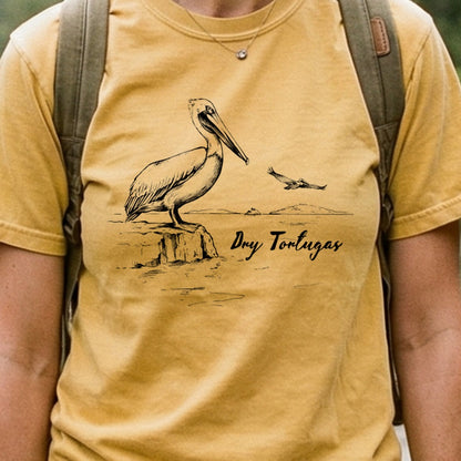 Dry Tortugas Line Drawing Cotton T-Shirt
