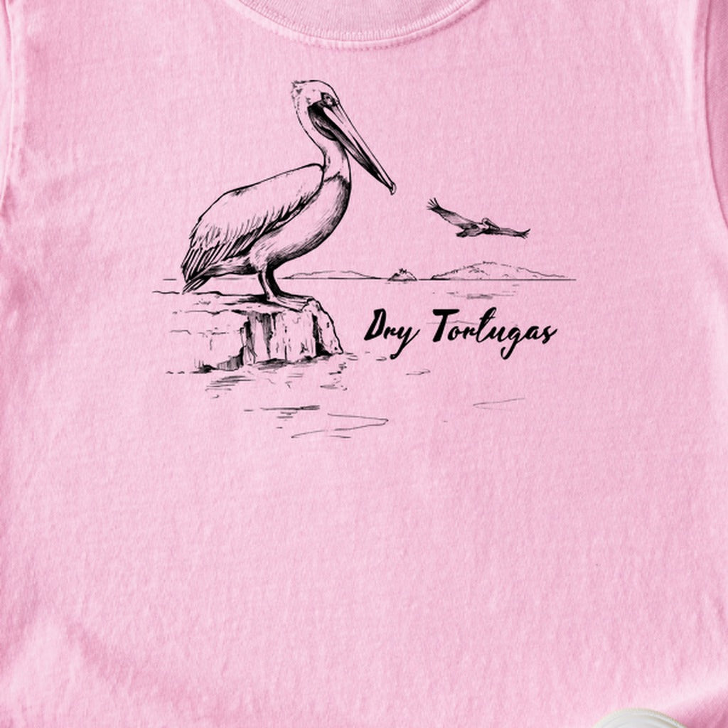 Dry Tortugas Line Drawing Kids Cotton T-Shirt