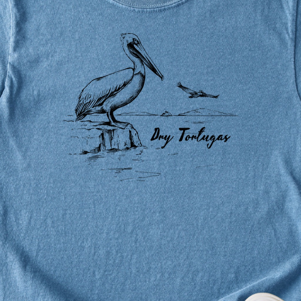 Dry Tortugas Line Drawing Kids Cotton T-Shirt