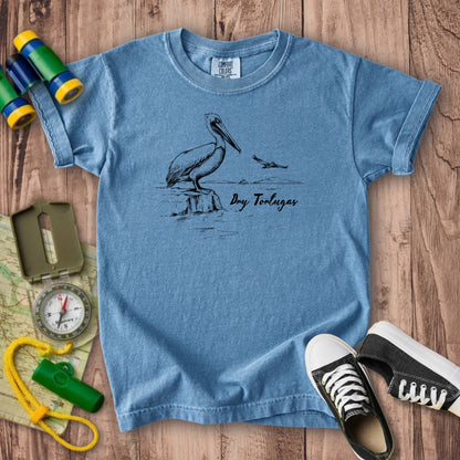 Dry Tortugas Line Drawing Kids Cotton T-Shirt