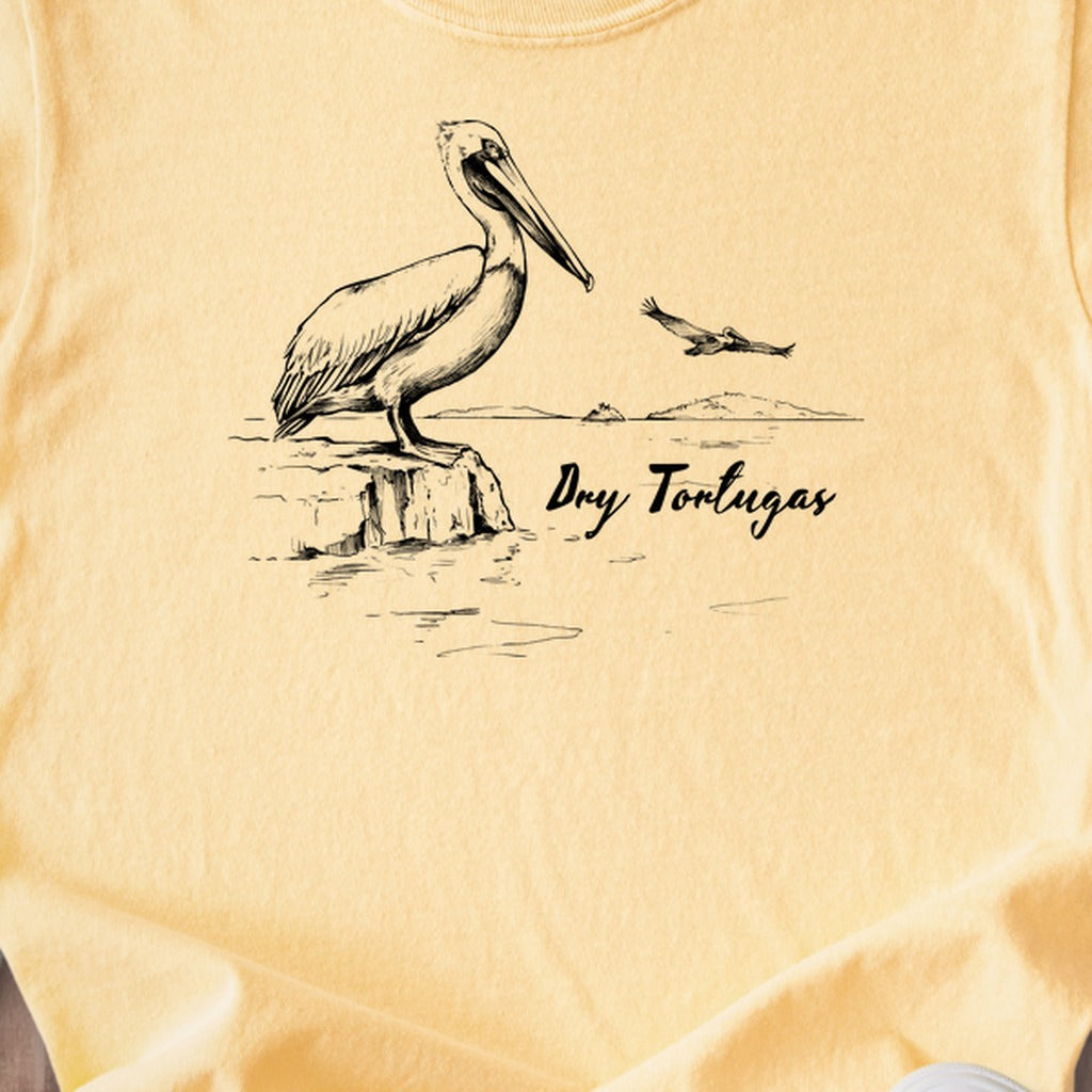 Dry Tortugas Line Drawing Kids Cotton T-Shirt