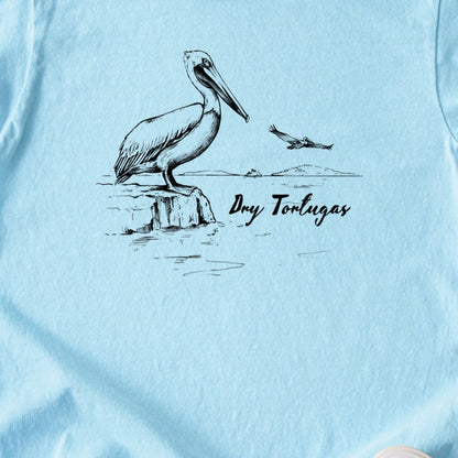 Dry Tortugas Line Drawing Kids Cotton T-Shirt