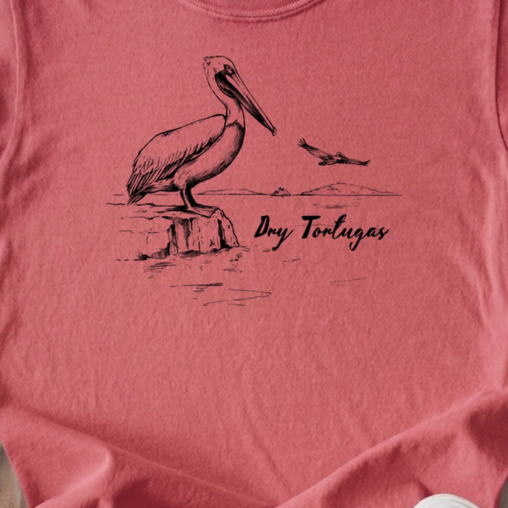 Dry Tortugas Line Drawing Kids Cotton T-Shirt