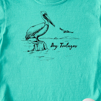 Dry Tortugas Line Drawing Kids Cotton T-Shirt
