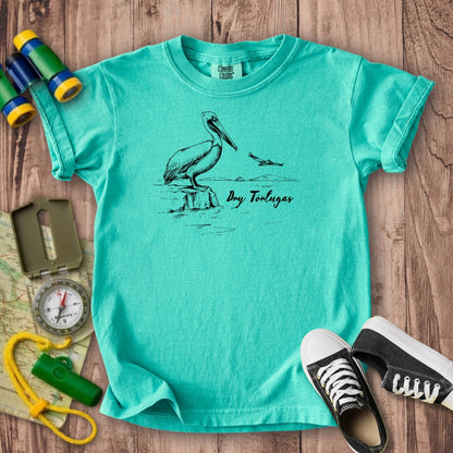 Dry Tortugas Line Drawing Kids Cotton T-Shirt