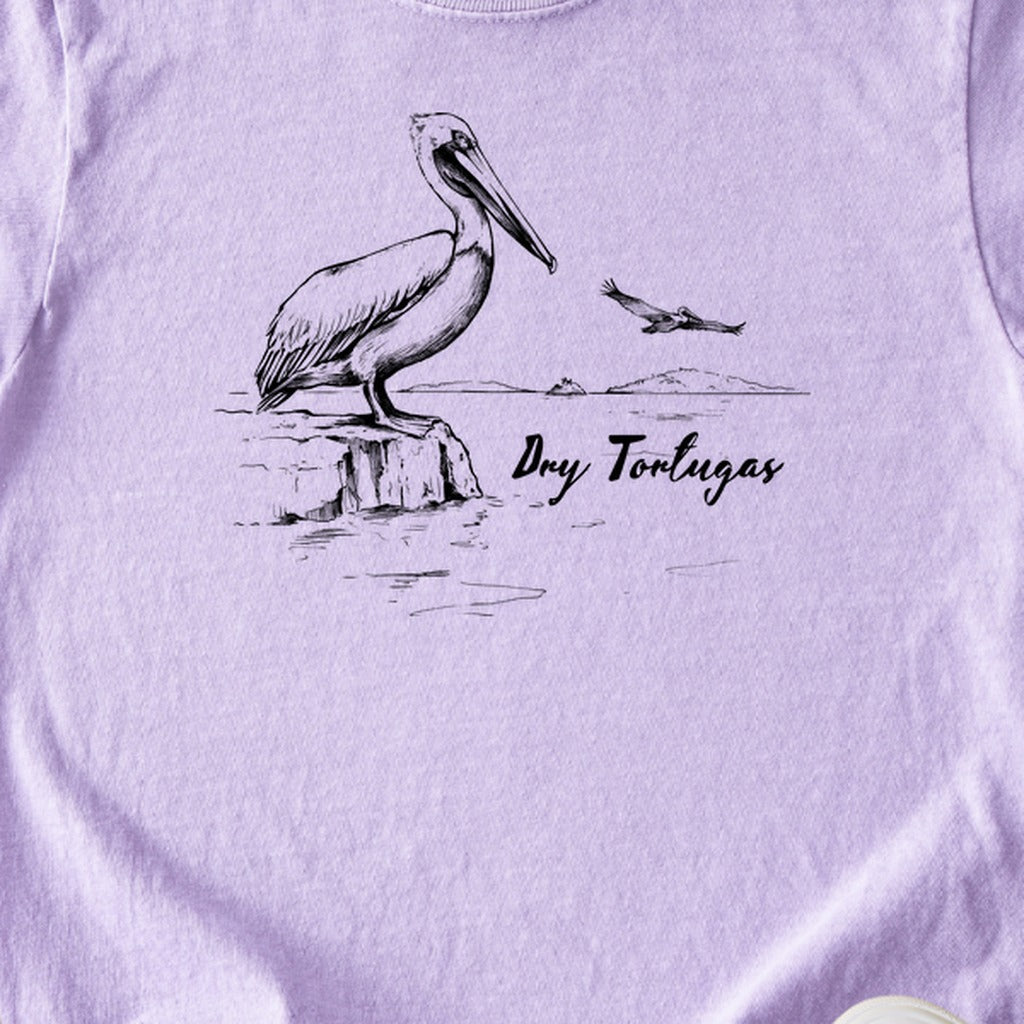 Dry Tortugas Line Drawing Kids Cotton T-Shirt