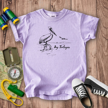 Dry Tortugas Line Drawing Kids Cotton T-Shirt