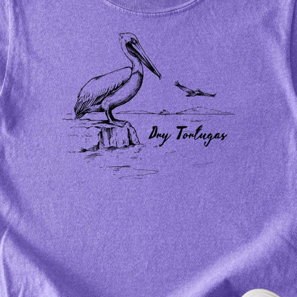 Dry Tortugas Line Drawing Kids Cotton T-Shirt