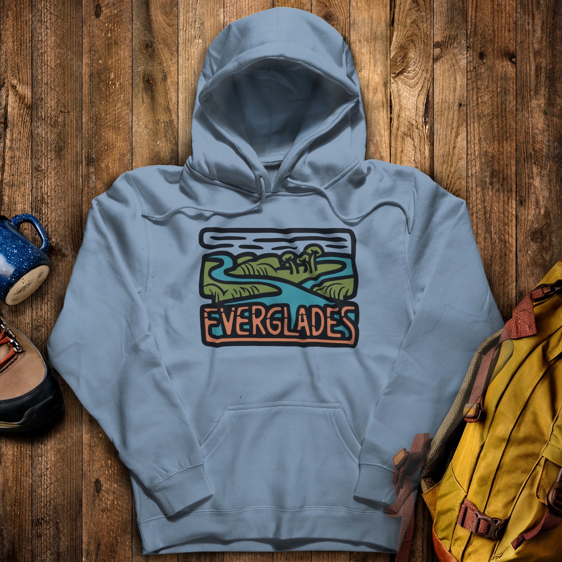 Everglades National Park Hoodie Stone Blue Adventure and Outdoors Themed Hoodie
