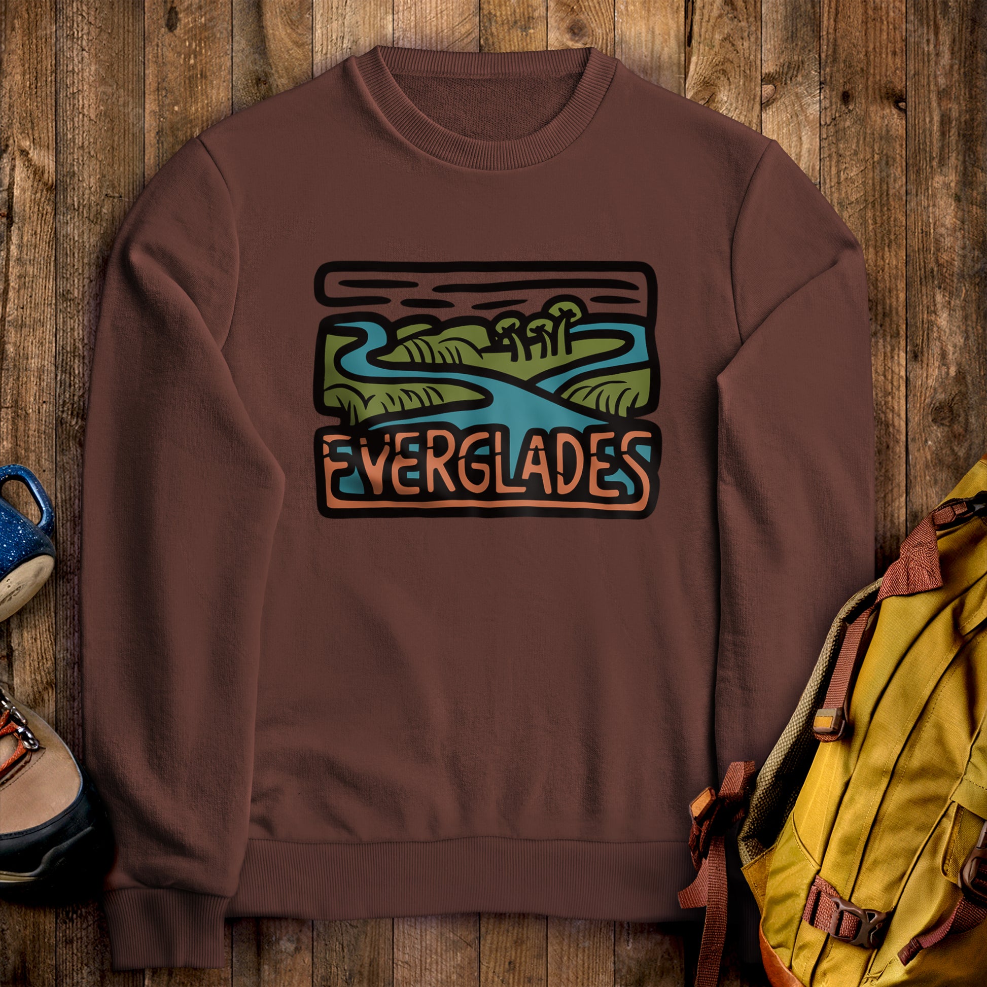 Everglades National Park Crewneck Sweatshirt Cocoa Adventure and Outdoors Themed Sweatshirt