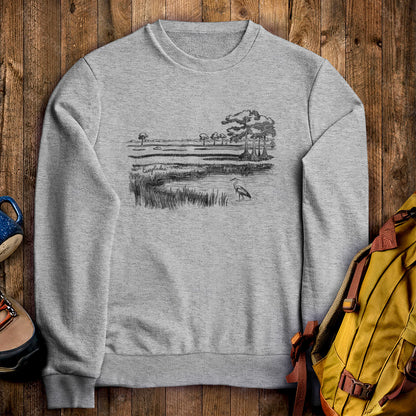 Everglades Line Drawing Crewneck Sweatshirt