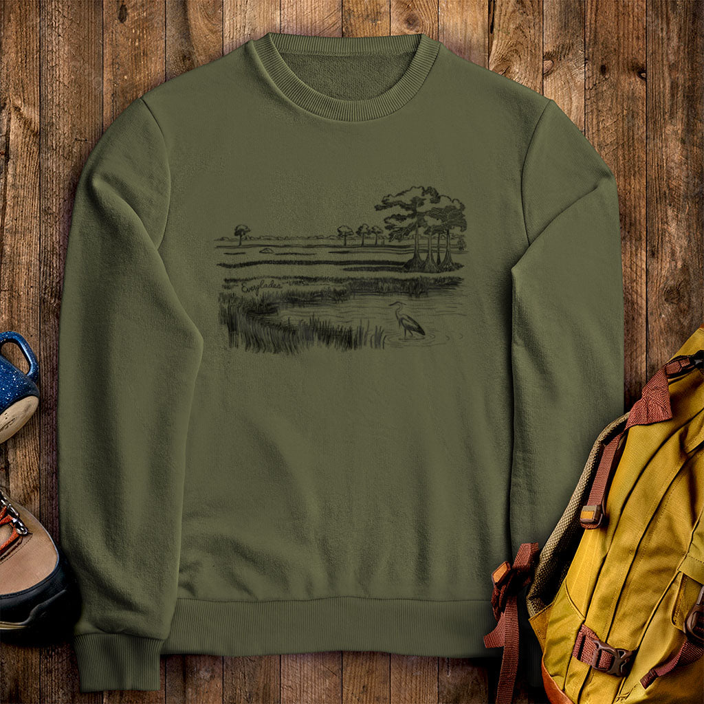 Everglades Line Drawing Crewneck Sweatshirt