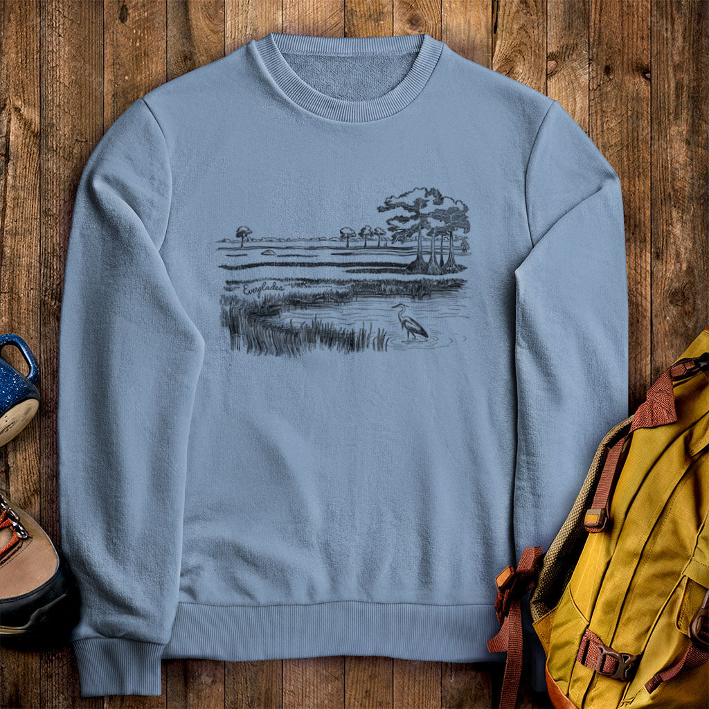 Everglades Line Drawing Crewneck Sweatshirt