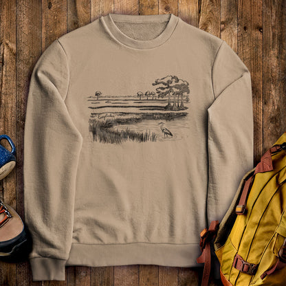Everglades Line Drawing Crewneck Sweatshirt